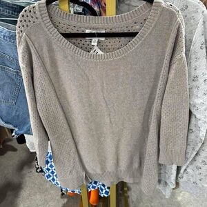 American Eagle Outfitters Taupe Scoop Neck Sweater